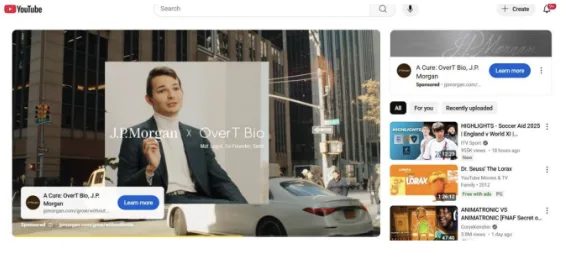 YouTube in-feed unit
